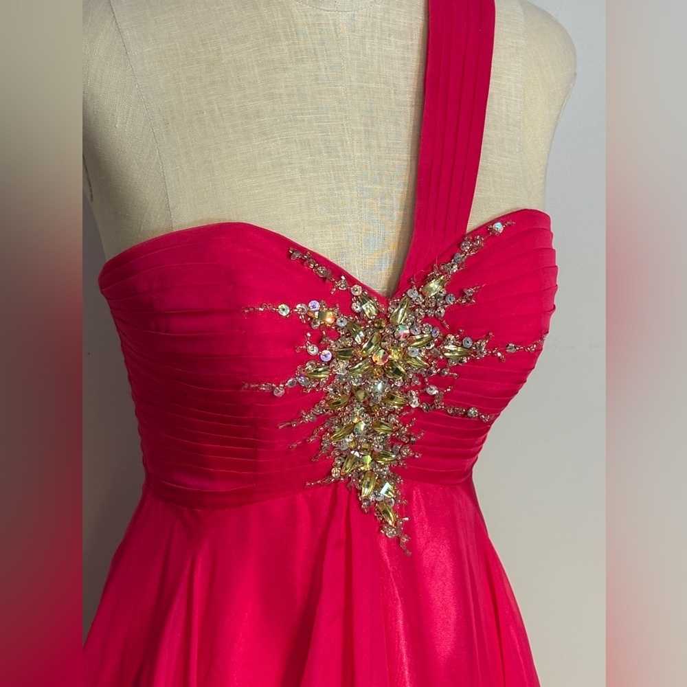 Night Moves One Shoulder Pink Dress nwot size 6 - Picture 4 of 11